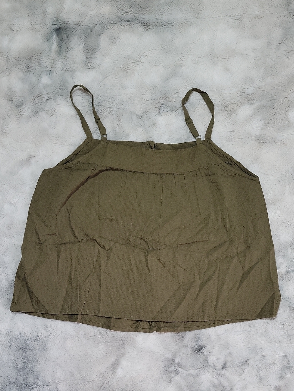 Actual Color Is Green NWT Faherty Marina Seersucker Button Front Tank Tip S - Picture 4 of 4